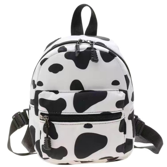 Women’s NEW Cow Print Super Mini 90s/Y2K Backpack Bag Purse, SML - NWT - Picture 1 of 4